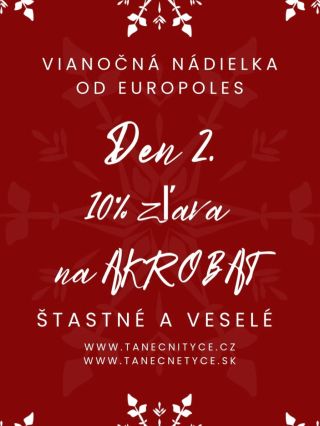 2. den plný slev = AKCE 10% SLEVA na dva produkty značky AKROBAT! Mrkni do naší speciální sekce „DNY PLNÝCH SLEV“ a nakup...